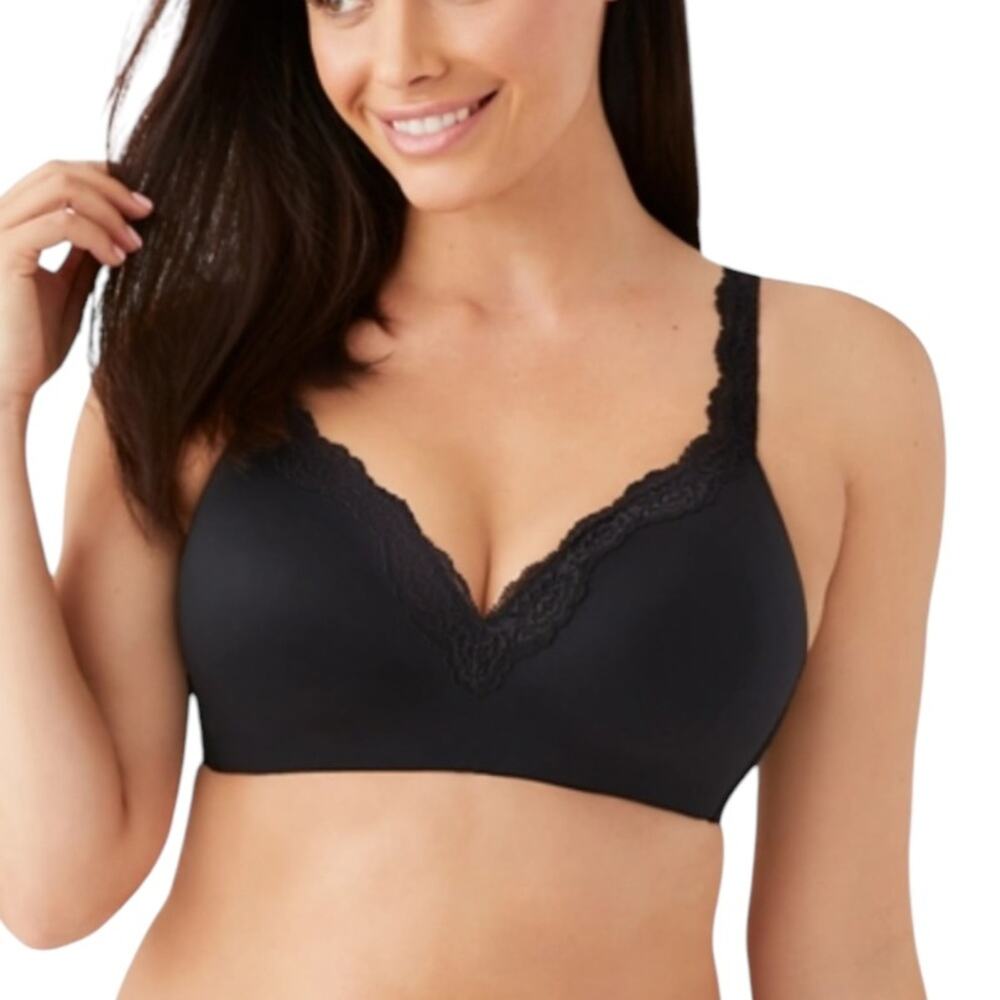 <<Wacoal 856301 Softly Styles Wire Free T-shirt Black Bra – 38D